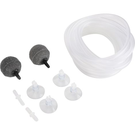 Kit d'accessoires pour pompe à oxygène d'aquarium : pierre à bulles, tuyau, ventouse, valve, dispositif d'aération pour aquarium. (1/5)