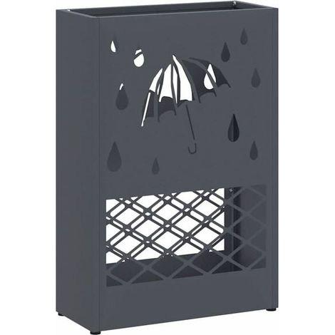 Armature de parapluie gris anthracite, 28 x 12 x 41 cm, acier. (1/5)