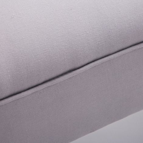 Banque de rangement rembourrée pour entrée et chambre, banquette assise en toile de voile grise, charge max 130 kg, dimensions 102 x 36 x 51 cm. (1/5)