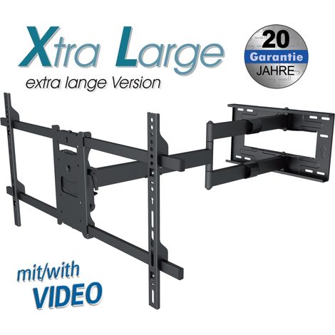 my Wall H27-1XL - Soporte de Pared para televisores LCD (Giratorio, soporta hasta 50 kg, para Pantallas de 42 a 90", 107 a 229 cm), Color Negro