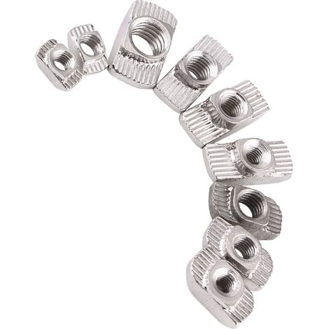 Écrou à tête marteau à rainure en T, fixation en acier au carbone nickelé pour profilé en aluminium (EU20 M5106) (1/5)