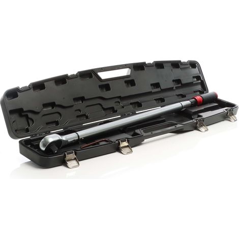 XPOtool Drehmomentschlüssel 24 Zähne 3/4" 700Nm mit Umschaltknarre aus Stahl mit Schnell-Trennung in praktischem Koffer