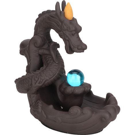 Brûleur d'encens en céramique, brûleur d'encens en forme de dragon, porte-cônes d'encens à reflux, décoration intérieure (1/5)