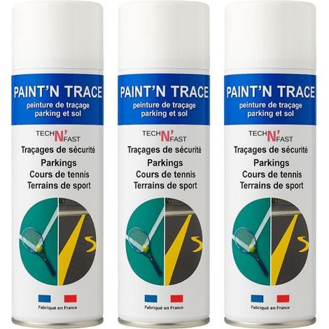 Peinture marquage sol aérosol professionnelle - lot de 3 bleu (traçage parkings, terrains) (1/4)