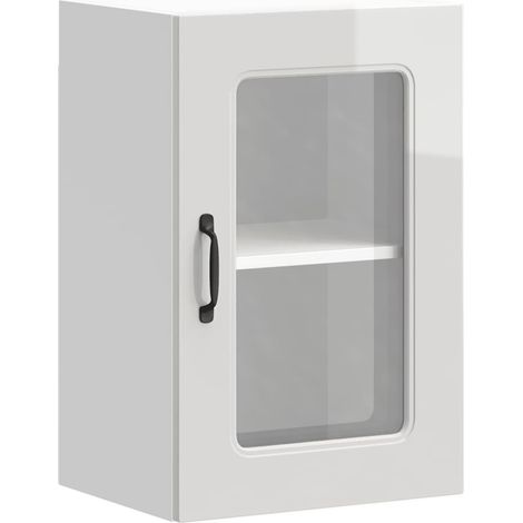Maison Exclusive - Pensile da Cucina con Porta in Vetro Kalmar Bianco Lucido