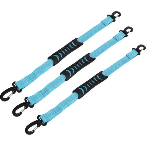 Ensemble de 3 pièces comprenant des patins à roulettes, une corde en nylon, des sangles pour chaussures de ski et de snowboard, pouvant servir à transporter les patins à roulettes, bleu. (1/5)