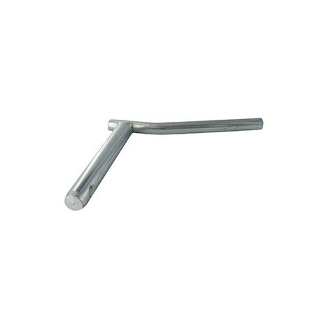 Eje de enganche ajustable - Longitud (desde la base hasta el centro del orificio de pasador): 100 mm. Diámetro del eje: 16 mm. Diámetro del pasador: 8,5 mm.