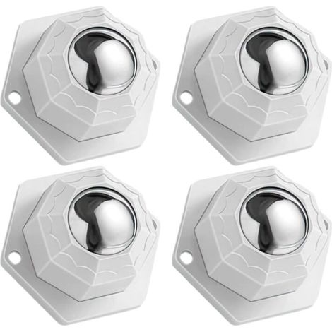 4 petites roulettes pour meubles, roulettes adhésives universelles, poulies mobiles pivotantes à 360 degrés, blanches (1/5)