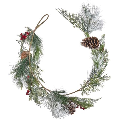 Guirnalda verde rojo 150 cm material sintético artificial Navidad adornos Soria (1/5)