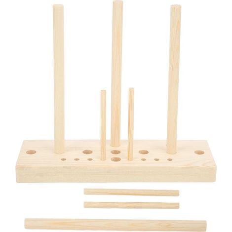 Machine à nœuds en bois, réglable en plusieurs tailles, avec tiges en bois, pour la confection de nœuds, d'objets artisanaux et de décorations de fête. (1/5)