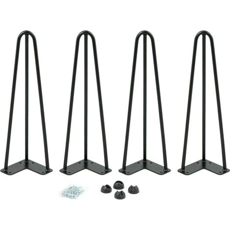 Lot de 4 pieds épingle 40,5 cm pour table design industriel (1/4)