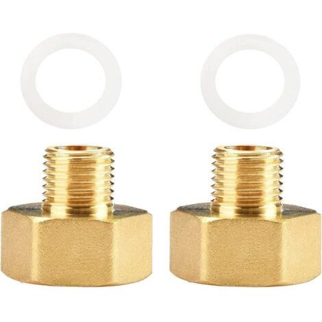 Adaptateur de Gaz, 1/2 vers 3/4 pour Cuisinière à Raccord Tuyauterie en Laiton avec Bague d'étanchéité - 1/4 mâle femelle (1/5)