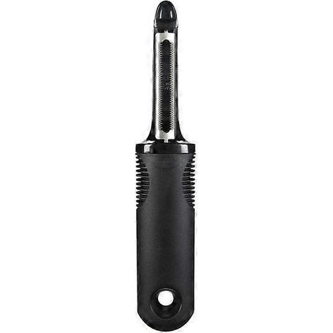 Épluche-pommes de terre avec manche en silicone, noir, haute qualité, durable et pratique (1/5)