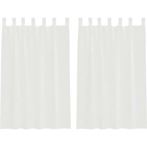 Maison Exclusive - Tende in Voile con Passanti 2 pz Bianco 140x175 cm