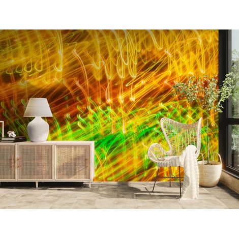 Papier peint Abstrait – Lignes néon - 150 x 250 cm (1/2)