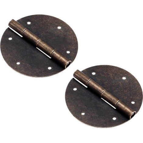 Lot de 2 ornements décoratifs ronds de 60 mm en alliage de zinc, bronze antique, pour portes et placards. (1/5)