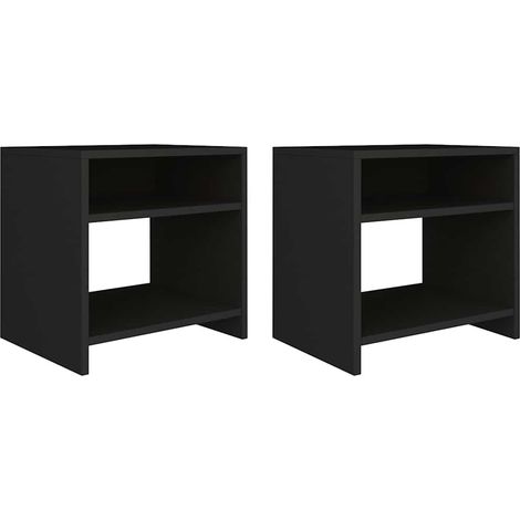 Maison Exclusive - Comodini Neri 2 pz 40x30x40 cm in Legno Multistrato (1/5)
