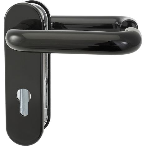 Format FH-Kurzschild-Drückergarnitur U-Form 9 72 rund TS 40-66mm PZ KS schwarz (1/4)
