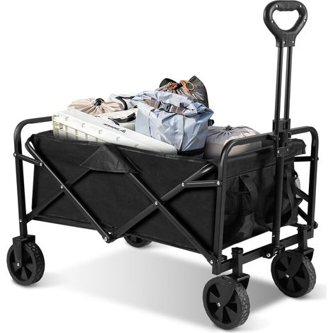 TolleTour Carro de transporte manual plegable Carro de jardín - capacidad 80kg - para Transporte de Mercancías Herramientas Todoterreno Playa