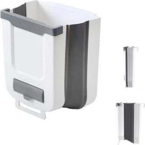 Poubelle De Cuisine Suspendue Composteur Mural 10L Pliable Pour Armoire Bureau Salle De Bain (1/4)