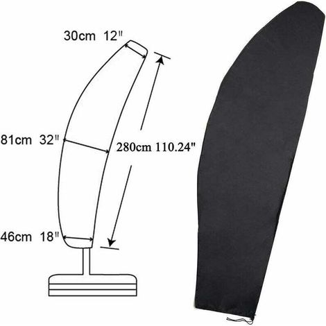Schutzhülle für Ampelschirme, Gartenschirmhülle aus 420D Oxford-Gewebe, wasserdicht, staubdicht/UV-beständig/wetterfest, 50 x 40 x 70 cm, Größe L - Crezuo