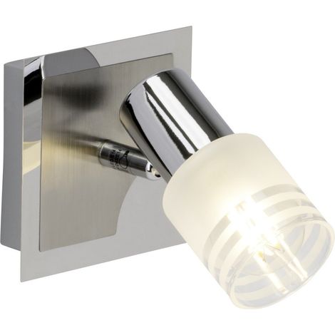 BRILLIANT lampe Lea LED spot mural fer / chrome / blanc 1x LED-D45, E14, ampoule LED 4W incluse, (450lm, 2700K) Échelle A ++ à E Économique et durable grâce à l'utilisation de LED (1/3)