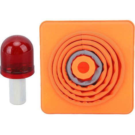 Verkehrssicherheitskegel 30x19x19cm, zusammenklappbar, tragbar, reflektierend, mit LED-Warnleuchte