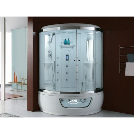 Cabine de douche complète angulaire hydromassante ELENA 150x150 cm x 220 cm (1/3)