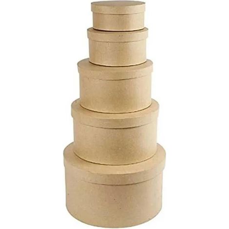 Creotime Runde Papiermaché Stapelboxen