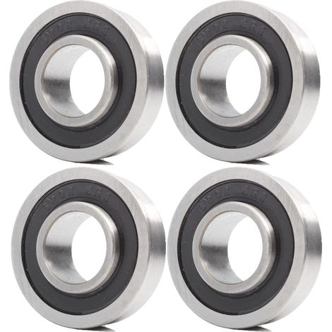 F6202 Lot de 4 roulements de brouette, 16 x 35 x 11 mm, pour chariot de jardin, F6202RS F6202-16-2RS (1/5)