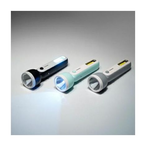 Linterna recargable Tiross 3W LED + 1W COB, luz eficiente y versátil para distintos escenarios.