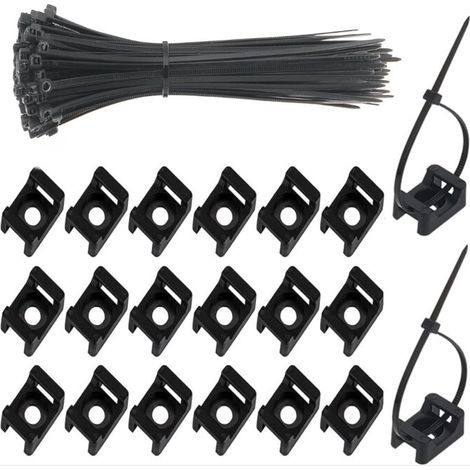 300 pièces(150 Sets) Collier de Serrage 150 mm x 2,5 mm Attache Câble Serre Câbles Nylon Fixations de Serre-Noire (1/5)