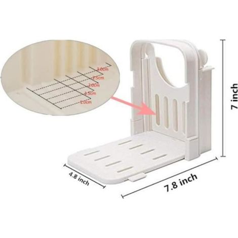 Trancheuse À Pain - Réglable 5 Épaisseurs 1 À 3 Cm - Pliable Et Antidérapante - Pour Pain Fait Maison Toasts Et Sandwichs - 1 Pièce (1/4)