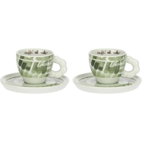 THUN, Set 2 Tazzine Espresso e Zuccheriera in Porcellana, Linea AbbracciAMI, Set da Collezione per Cucina, Tazzina 85 ml, Ø 6.70 cm, 5.2 cm h, Piattino Ø 12 cm, Zuccheriera 370 ml, Ø 10.25 cm (1/4)