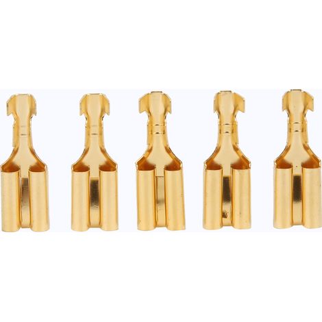 100 Stück Flachsteckverbinder aus Messing, quadratisch, Stecker- und Zugtyp, 7,8 mm (1/5)