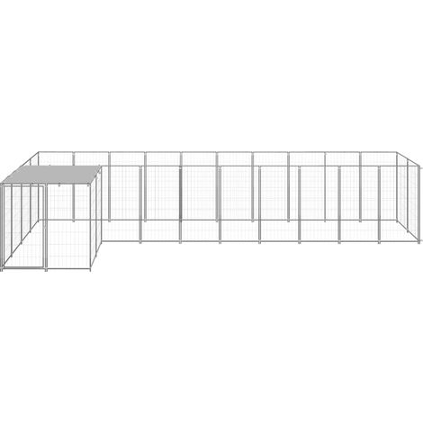 Maison Exclusive - Chenil Argenté 7,26 m² Acier