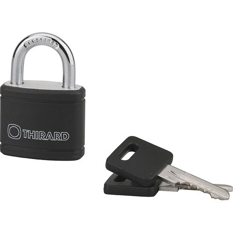 THIRARD - Cadenas à clé Type 1 Noir, intérieur, 30mm, aluminium, 2 clés - THIRARD