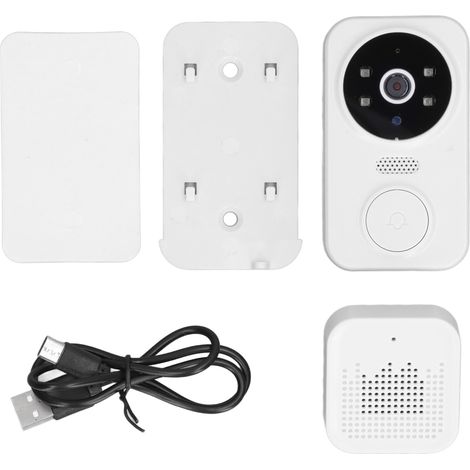 Sonnette vidéo 1080p avec vision nocturne intelligente, communication bidirectionnelle et objectif grand angle HD, compatible Wi-Fi.