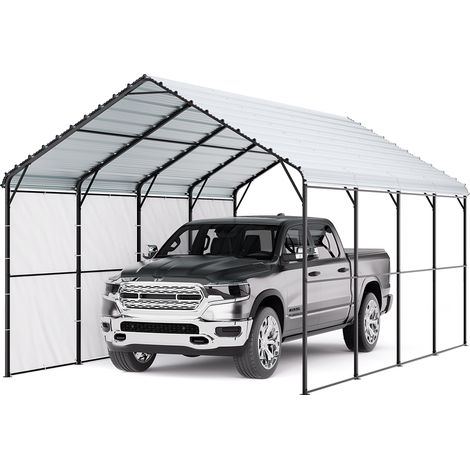 VEVOR Carport in Metallo per Impieghi Gravosi 3,6x6x3,15 m con Struttura e Tetto in Acciaio Zincato, Tenda da Garage Pareti Laterali Rimovibili, Ricovero per Auto Multiuso per Pick-up, Barca,Trattori
