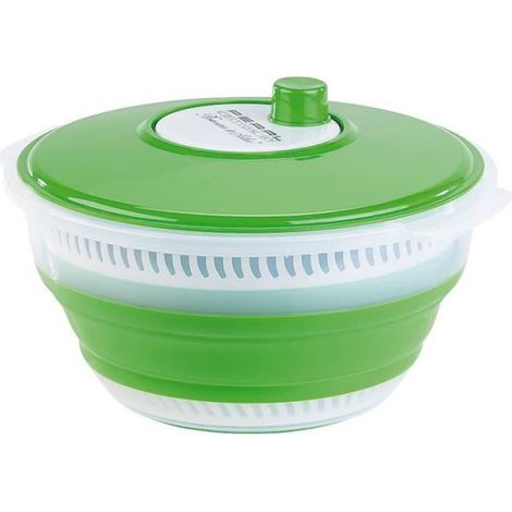 Essoreuse à salade - - 5 L - pliable - vert et transparent - compatible lave-vaisselle (1/2)