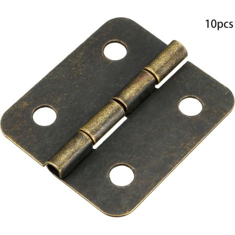 10 bisagras para puertas de armario, color bronce vintage, mini retro, repuesto, 32,6 cm, material de hierro. (1/4)