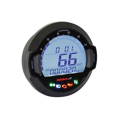 Contachilometri universale nero per moto Koso DL-03SR con retroilluminazione bianca