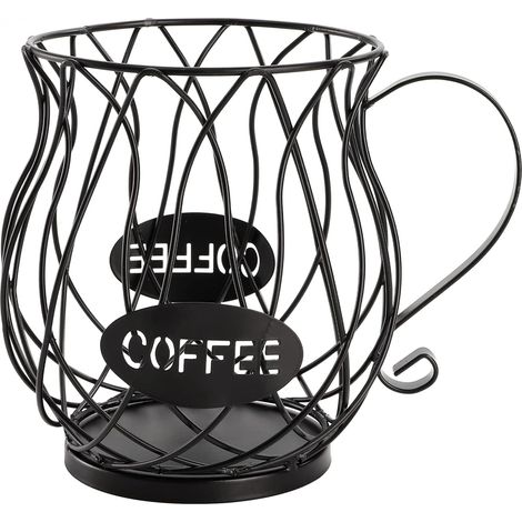 Support Pour Capsules Café - En Métal Noir - 12 K-Cup Ou 25 Capsules 52 Mm - Pour Comptoir Cuisine Café Hôtel