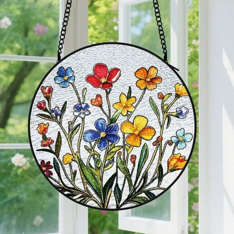 16cm Suspension vitrail pour fenêtre, accroche-soleil coloré pour intérieur, décoration fenêtre, cadeaux pour maman et grand-mère (1/5)