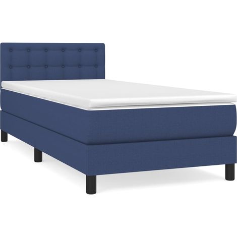 Maison Exclusive - Giroletto a Molle con Materasso Blu 90x200 cm inTessuto (1/5)