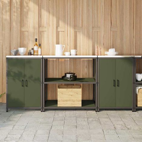 Aufbewahrungsset für die Küche mit Regal 3 pcs Olive Grün