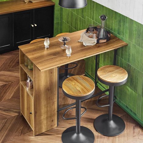 Bancone Bar Tavolo da pranzo con piano di lavoro espandibile Tavolo da balcone in design industriale 120x(45+18) x95 cm FWT98-PF SoBuy (1/5)