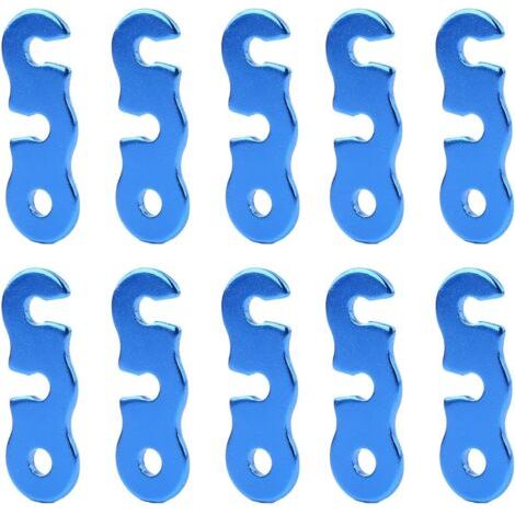 Tendeur de Corde Cam(Bleu), Aluminium Tente Guyline Coureur Tendeur Tente Auvent Corde Accessoires Trois Yeux Boucle de Corde Ouverte (1/4)