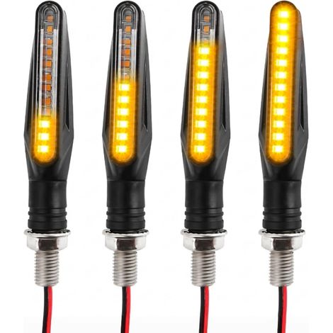 Lot de 4 clignotants LED séquentiels universels - 12V - Étanche IP67 - Pour moto, scooter et quad (1/5)