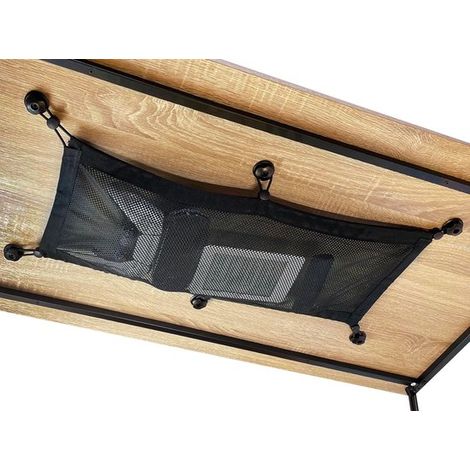 Filet de rangement de bureau sans perçage - 65 x 25 cm - Gestion des câbles - Espace de rangement invisible sous le bureau - Noir (1/5)